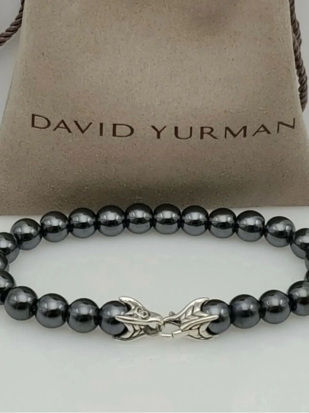 Authentic David Yurman Men’s Beaded Bracelet Hematite 8